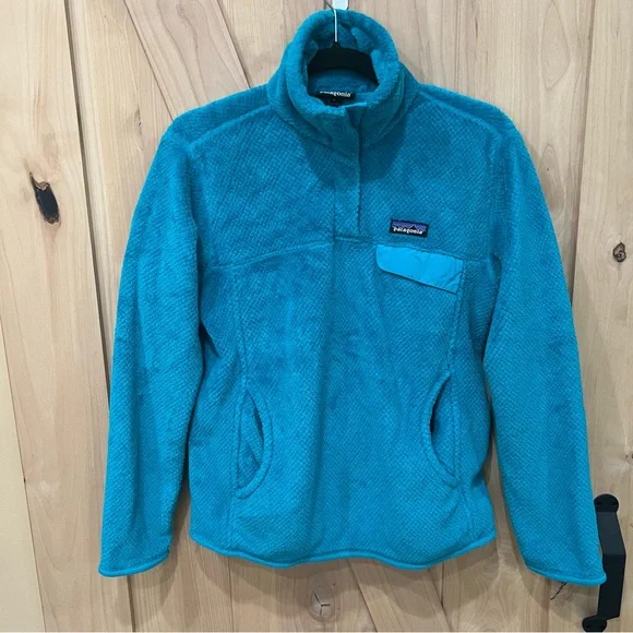 Patagonia Re Tool Snap T Fleece Pullover Teal Turquoise Size Medium - Picture 2 of 13